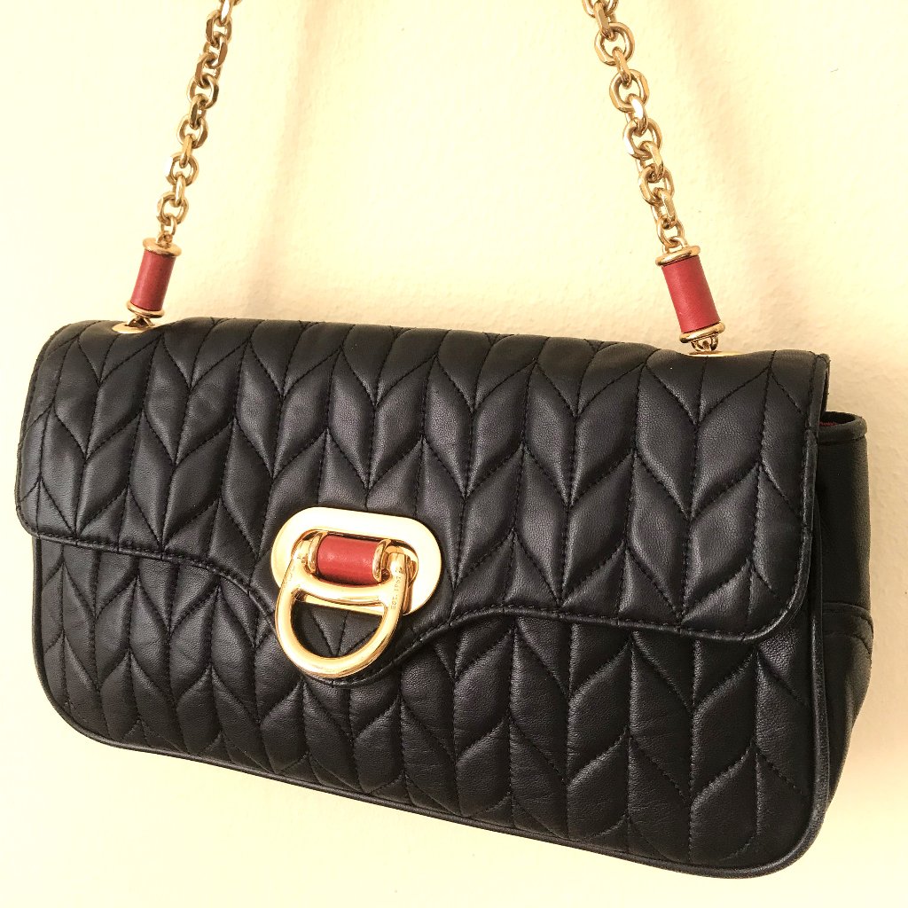 Ralph Lauren Genuine Baby Lamb Leather Chain Bag